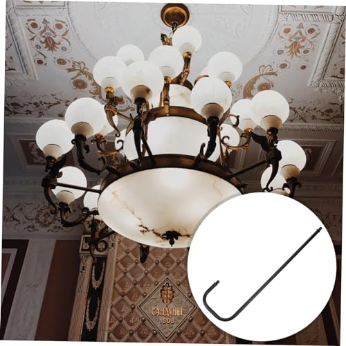 Image of Minimalist Curved Lamp Stem for Desk Lighting Fixture Black Threaded Lamp Stem