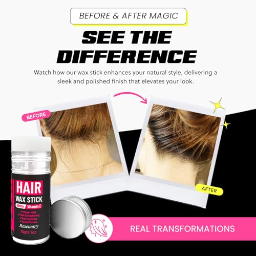 Hair Wax Stick |7 fl oz - Strong Hold, Tames Flyaways - Biotin, Vitamin E & Rosemary Formula - Healthy Hair for All Hair Types