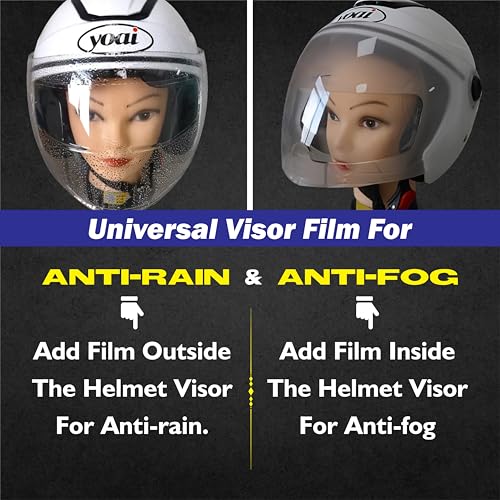 Image of OBEROI'S TRADERS Bike Helmet Visor Anti Fog Film Screen Guard Tempered For Clear Visibility During Foggy Days