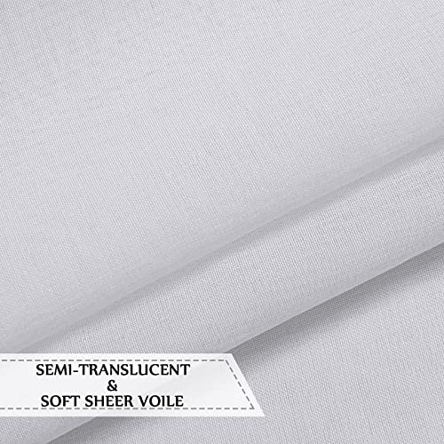 Voday (2 Panels) Waterproof Outdoor White Sheer Curtains 54X84 Inch For Patio - Rustproof Grommet Privacy Curtains With Free Tieback Rope - Light Filtering Voile Drapes For Indoor, Pergola, Porch #TOP1