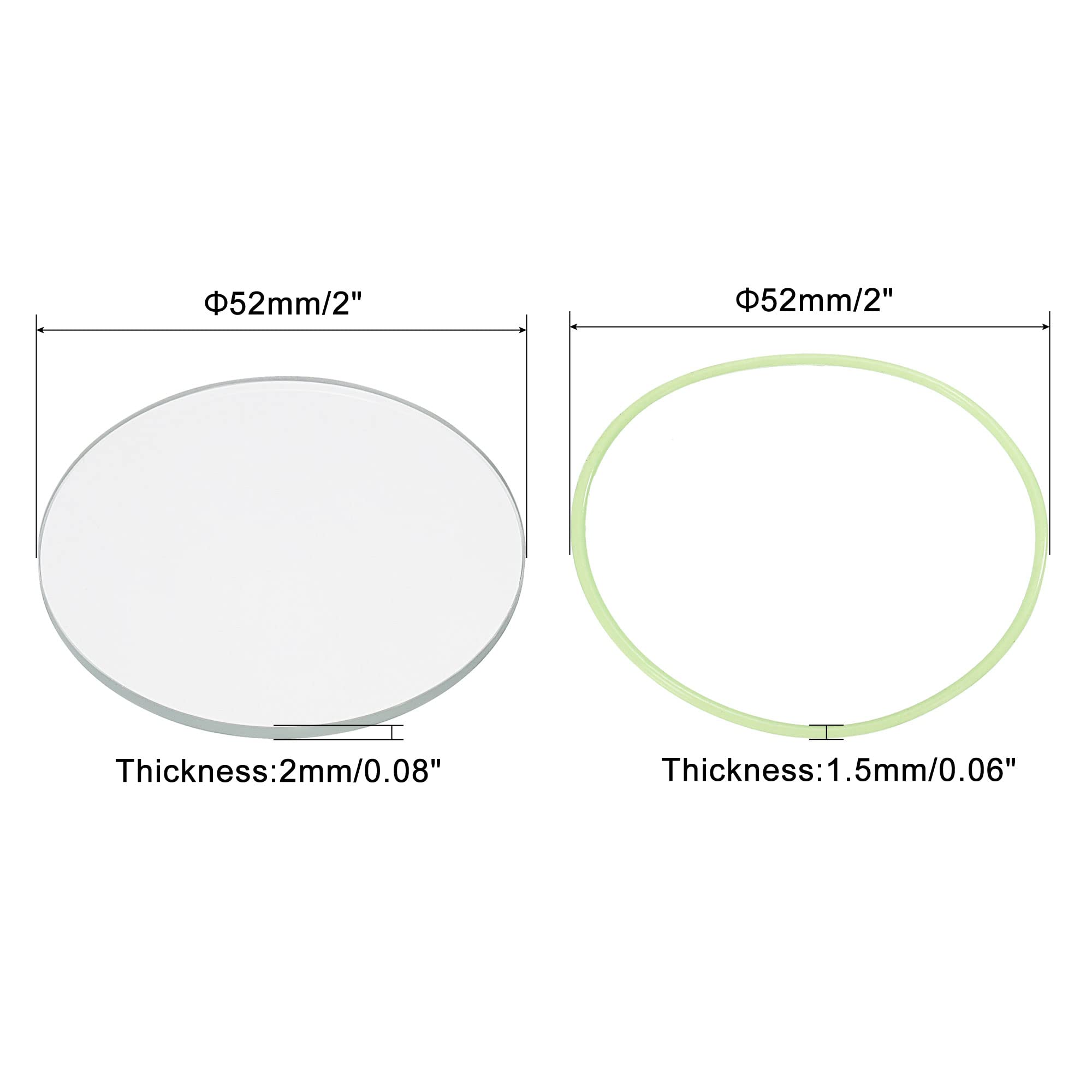 PATIKIL 3er-Set LED Linsen 52 Mm Mit Silikonring – Transparent & Grün | Für Taschenlampen