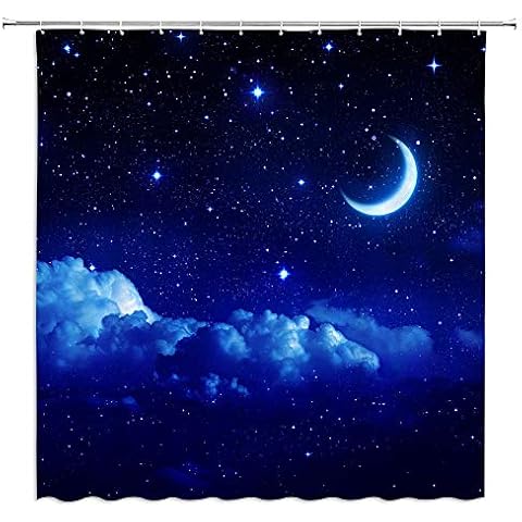 JOOCAR Moon Star Shower Curtain Set Cover