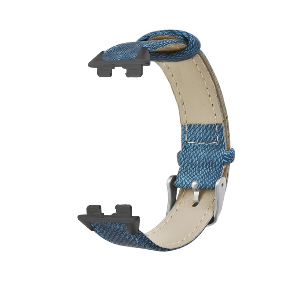 LAZIRO Dżinsowy pasek kompatybilny z Huawei Band 8, dżinsowy pasek na nadgarstek w stylu retro, regulowany, trwały pasek sportowy kompatybilny z Huawei Band 8 - niebieski