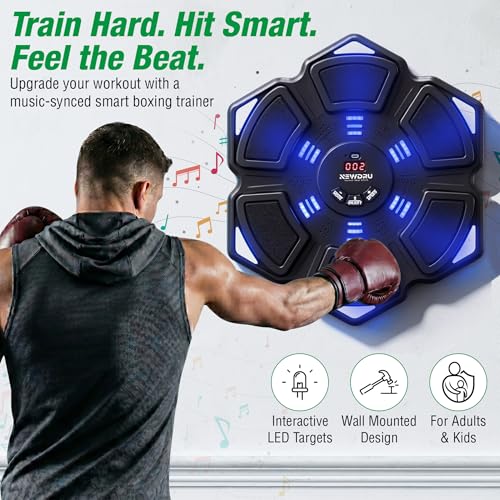Image of NEWDRU Music Carbon Boxing Machine Wall Mounted, Smart Electric Interactive Wall Mounted Musical Boxing Machine for Adults & Kids
