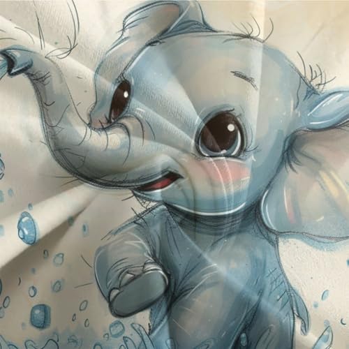 Housse de Couette Microfibre Super Douce 3D Éléphants 200x200cm