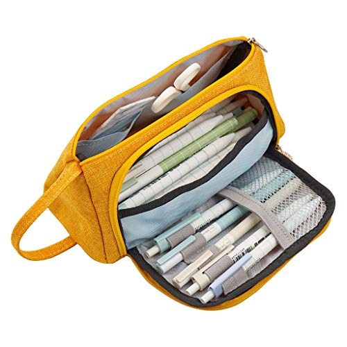 Preisvergleich Produktbild Federmäppchen, doppelschichtig, tragbar, solide, niedliche quadratische Tasche für Studenten merhfarbig