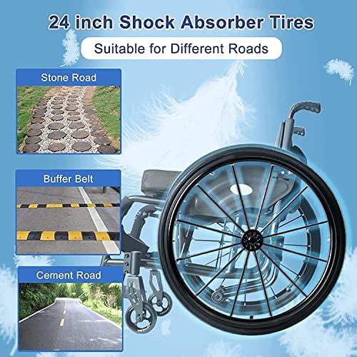 Ztimi Sport Lightweight Transport Mobile Wheelchairs, Lightweight Self Propelled Folding Aluminum Alloy Manual Sports And Leisure Wheelchair(Seat Width 36-42Cm) (Color : B, Size : 42Cm) #TOP2