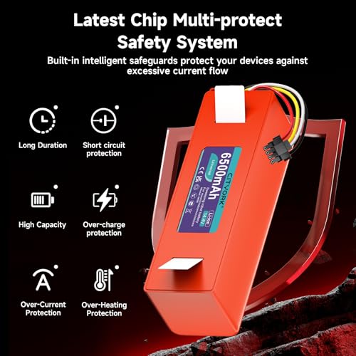 Batterie Roborock Xiaomi 14,4V 6500mAh par CITYORK pour modèles S8 S7 S6 Qrevo S Pro - 4