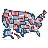 RV State Stickers ~ Red White & Blue Camper Motor Home Travel Map, 19