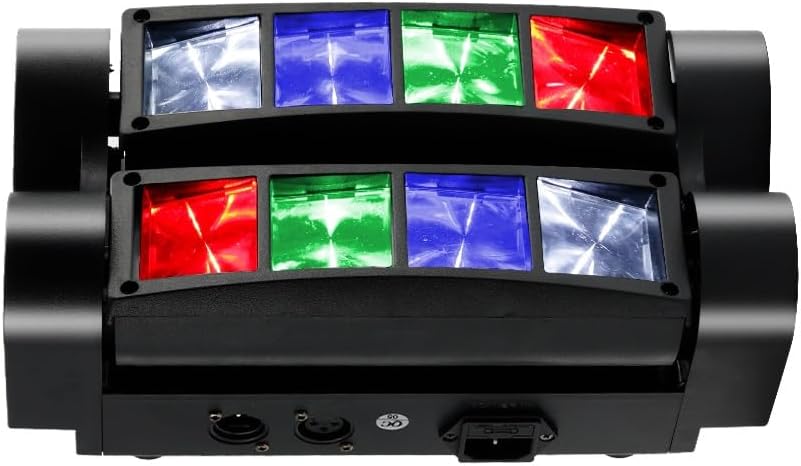 Topteng 80W DMX Moving Head Light DJ Light RGBW, Sound Activated 8LED RGBW Spider Moving Head Stage Lighting Beam DMX Disco Party DJ Lighting