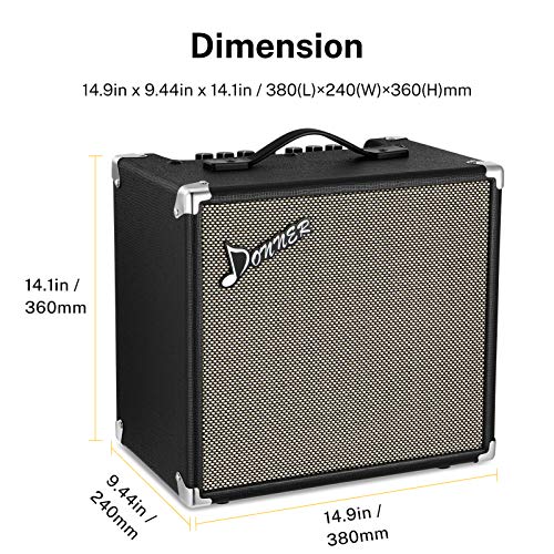 Donner Bass Guitar Amp 30W Electric Bass Combo Amplifier Dba-30 With Onboard Clean And Distortion Overdrive Dual Tone Switching Practice #TOP4