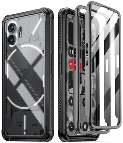 Coque Nothing Phone 2 Poetic Guardian antichoc intégrale avec protège-écran noir
