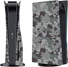 PS5 Console Replacement Faceplate, Hard Plastic Anti-Scratch Protective Case, Dustproof PS5 Gaming Accessories ABS Shell Cover for PS5 Disc Edition Grey Camouflage Color