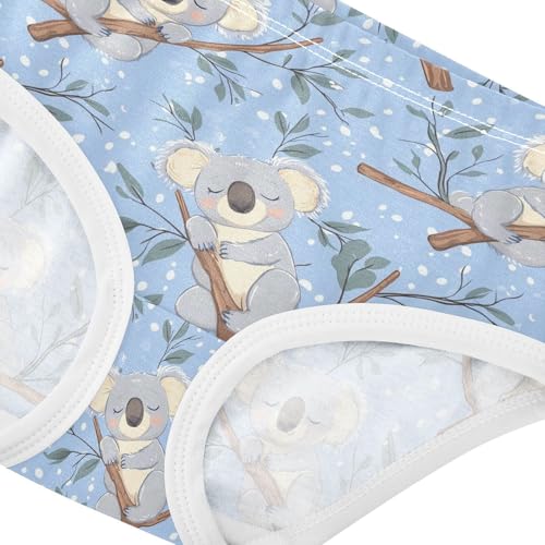 ZZKKO Cute Koala on Branch Girls Underwear Toddler Panties for Girls Comfort Brief Size 2-8T3