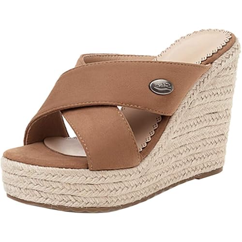 SO SIMPOK Womens Platform Espadrille Wedge Sandals Anti-Slip Bowtie Lovely Mules Shoes