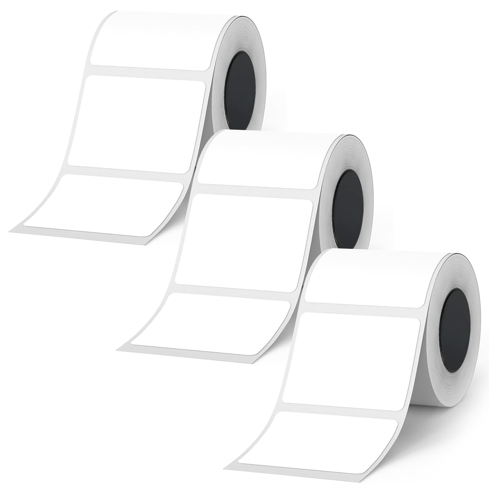 3 Rolls Label Maker Tape, 660pcs 40x30mm White Waterproof Self-Adhesive Thermal Sticker, Multipurpose Labeling Tape for for M110/M220, Blank Sticky Labels Roll for Jars Bottle Office Kitchen