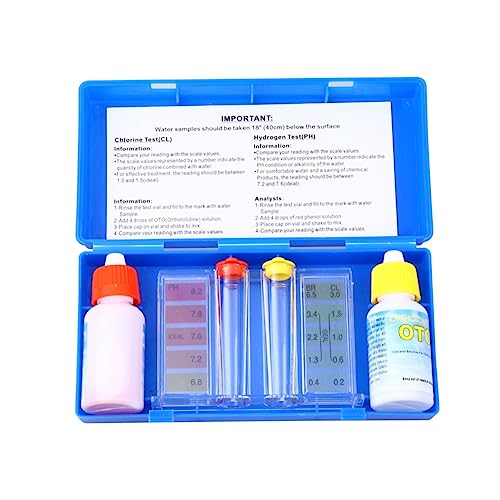 Gatuida 1Juego Reactivos de Prueba de Piscina de Prueba de de Agua Medidor de Ph y para y Spas y de Usar