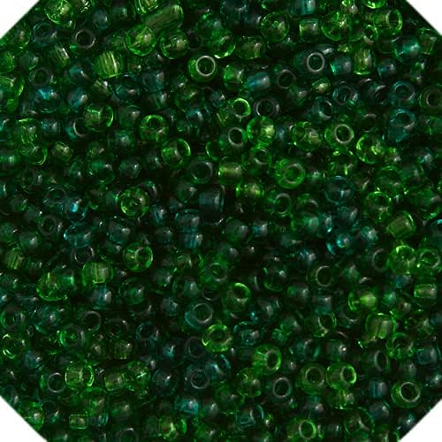 John Bead Czech Glass Seed Beads 10/0 Transparent Sea Green Mix 22Grams Bead for Jewelry Bracelets Necklaces Earrings DIY Arts Crafts Making