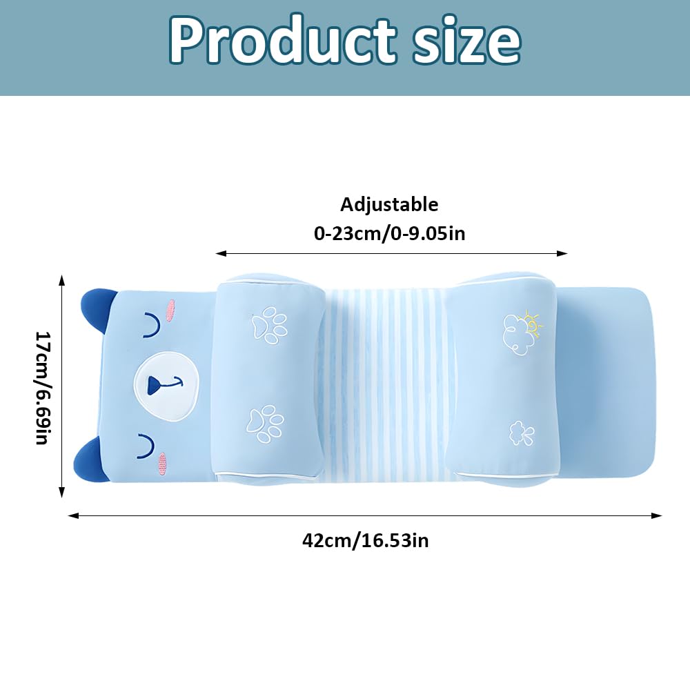 Oreiller sculptant la tête de bébé avec taie d'oreiller de dessin animé, oreiller en mousse à mémoire de forme pour bébé pour façonner la tête, oreiller pour enfants avec étui, respirant et