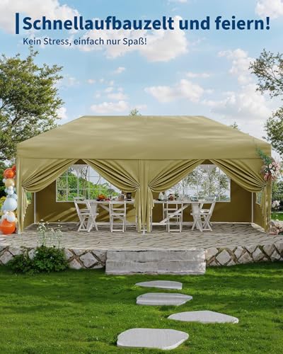 Toldo desplegable de 3x6 m para eventos familiares y fiestas en jardines grandes 7
