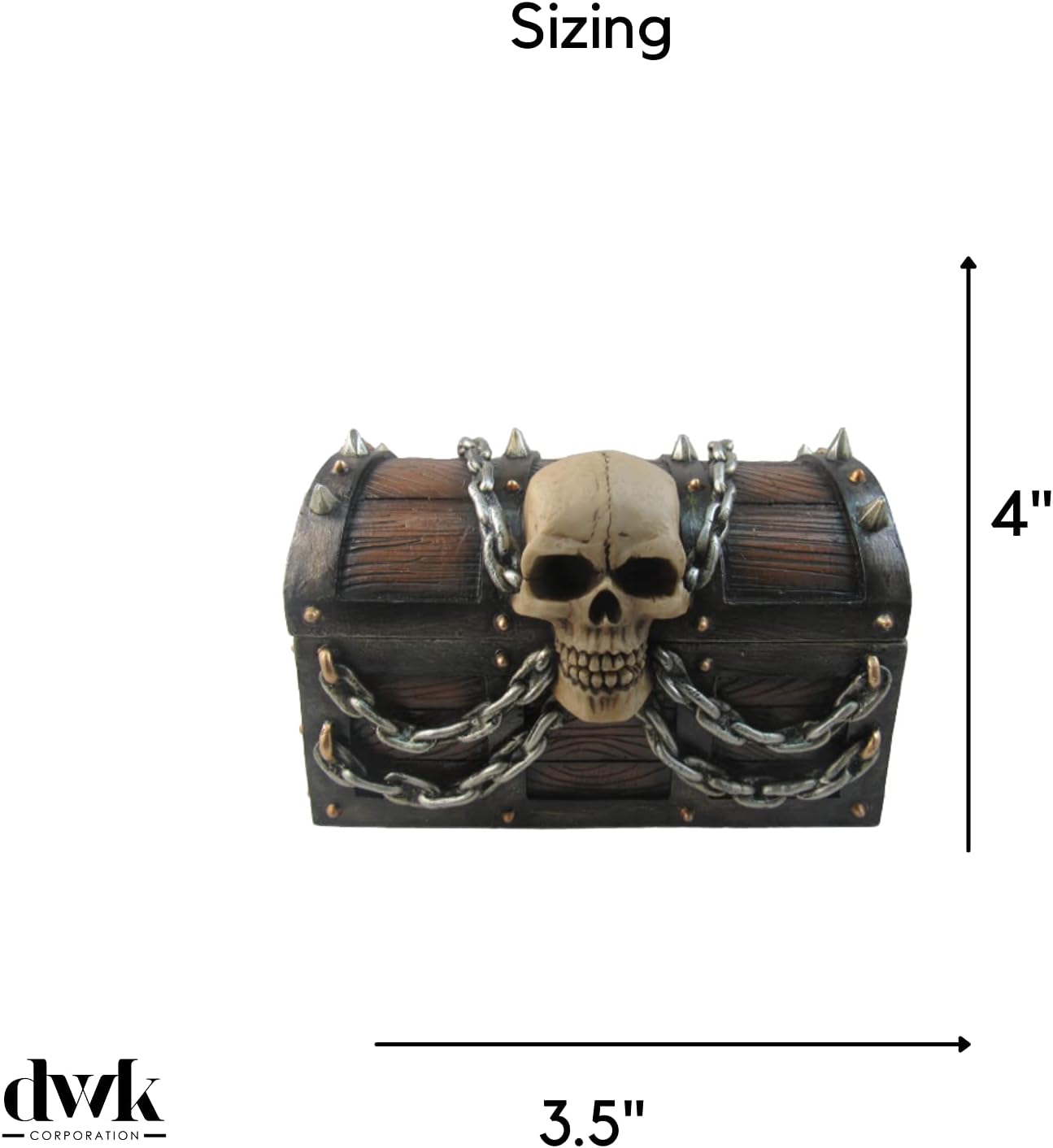 DWK Skull Pirate Treasure Chest Decorative Trinket Box Jewlery Holder | Halloween Pirate Decorations | Nautical Pirate Decor Trinket Keepsake Box - 6" : Clothing, Shoes & Jewelry
