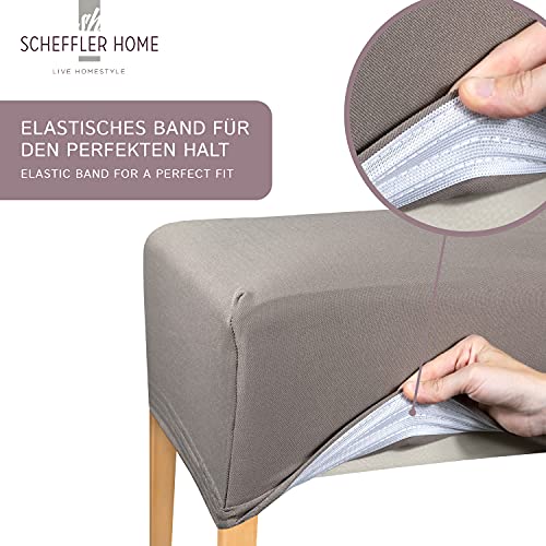 SCHEFFLER-Home potahy na židli Stretch Marie/potahy na židli Bordeaux 6 ks / elastické potahy na židle s ochranou proti skvrnám/potahy na židli/pružné potahy na židli elastické