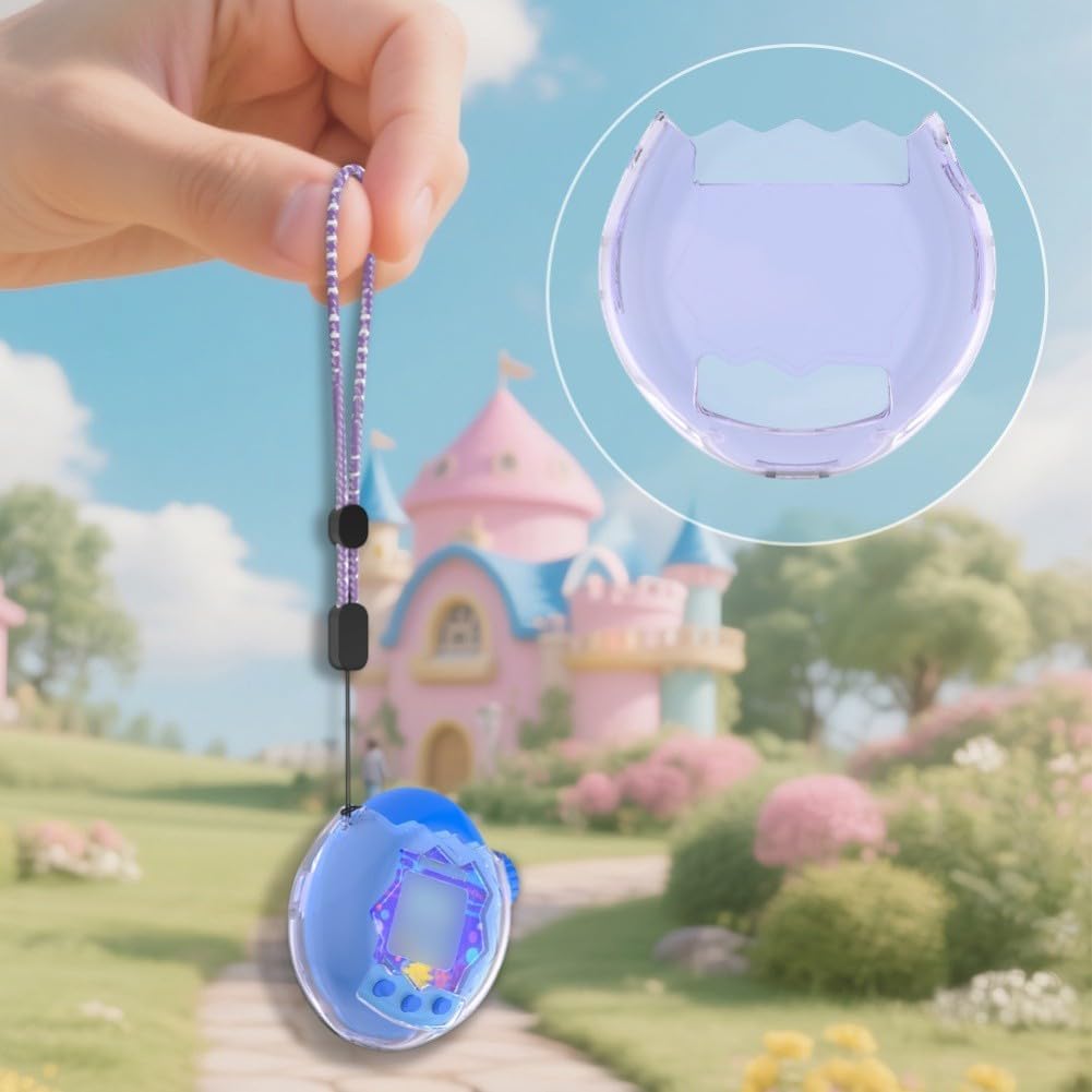 Protective Case Paradise, PC Hard Shell with Lanyard, Scratch and Drop Proof Housing, to Buttons, Lightweight Portable Electronic Pet (Pink)(purple)