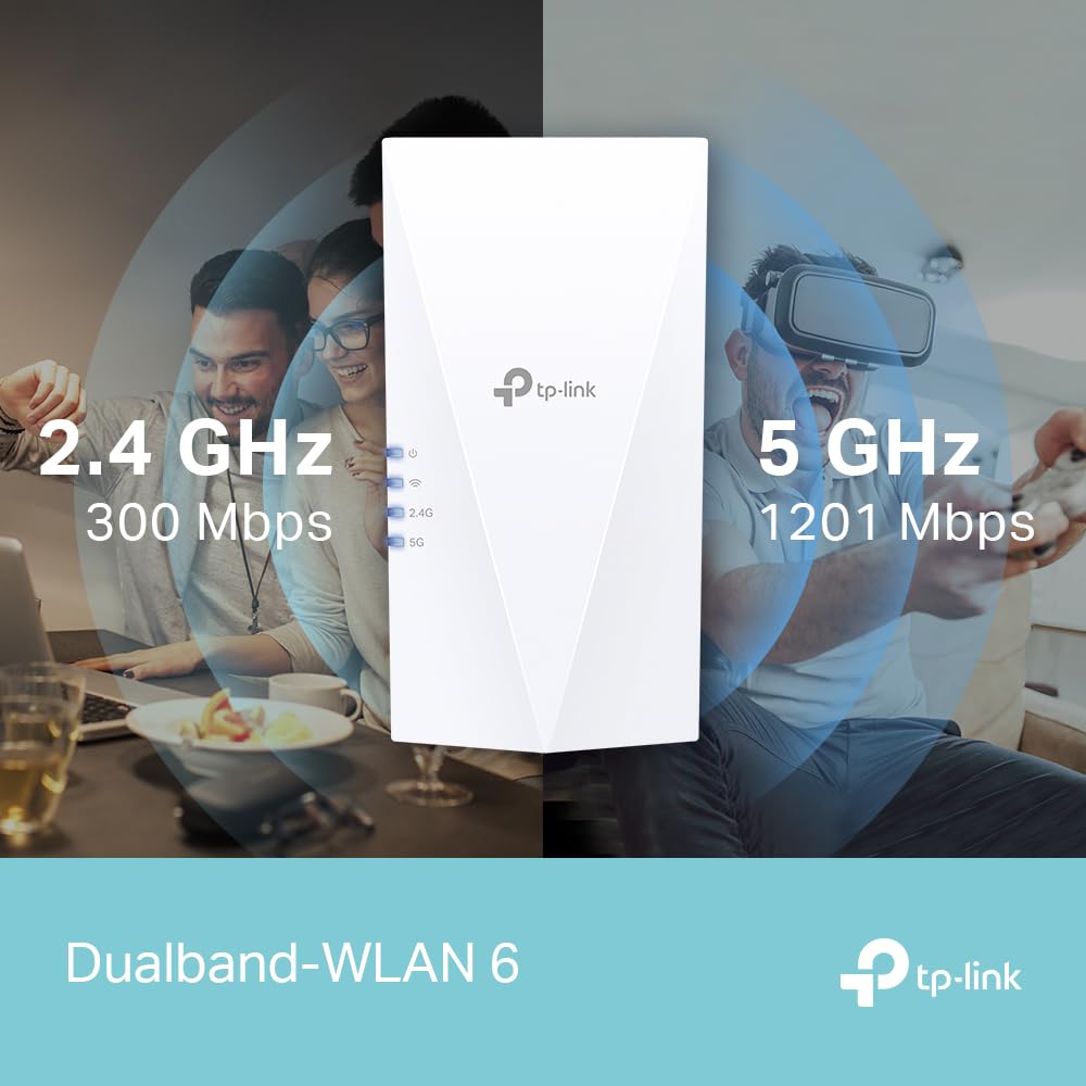 TP-Link RE550 WLAN Verstärker Repeater AC1900 (Dual AC + N & RE500X WiFi 6 WLAN Verstärker Repeater AX1500(Dualband 1200MBit/s 5GHz + 300MBit/s 2