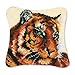 Coopay Latch Hook Kissen Kit, Tier Knüpfkissen Set für Anfänger Erwachsene oder Kinder zum Selber Knüpfen, DIY Knüpfteppich Knüpfpackung, Großer Tiger, Knüpfhaken Set 43 x 43 cm
