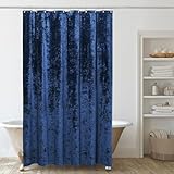 TAMGHO Luxury Velvet Shower Curtain Set, Navy Blue, 72x72 inches, Waterproof, Thick Fabric, Includes 12 Stainless Hooks