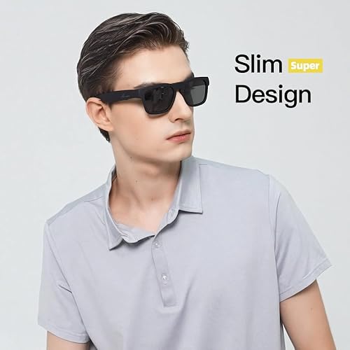 Miniatura 9 de OhO - Lentes de sol Bluetooth, estilo de oreja abierta, para escuchar música y hacer llamadas telefónicas con lente de seguridad polarizado UV400
