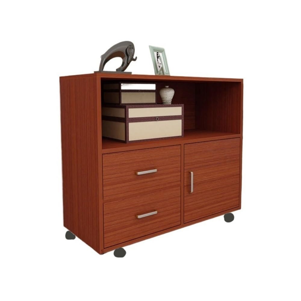 Aioneer Red File Cabinet Mobile Low Cabinet Thickened Back File Cabinet Data Cabinet Office Storage Cabinet Printer Cabinet With Wheels Filing Cabinet