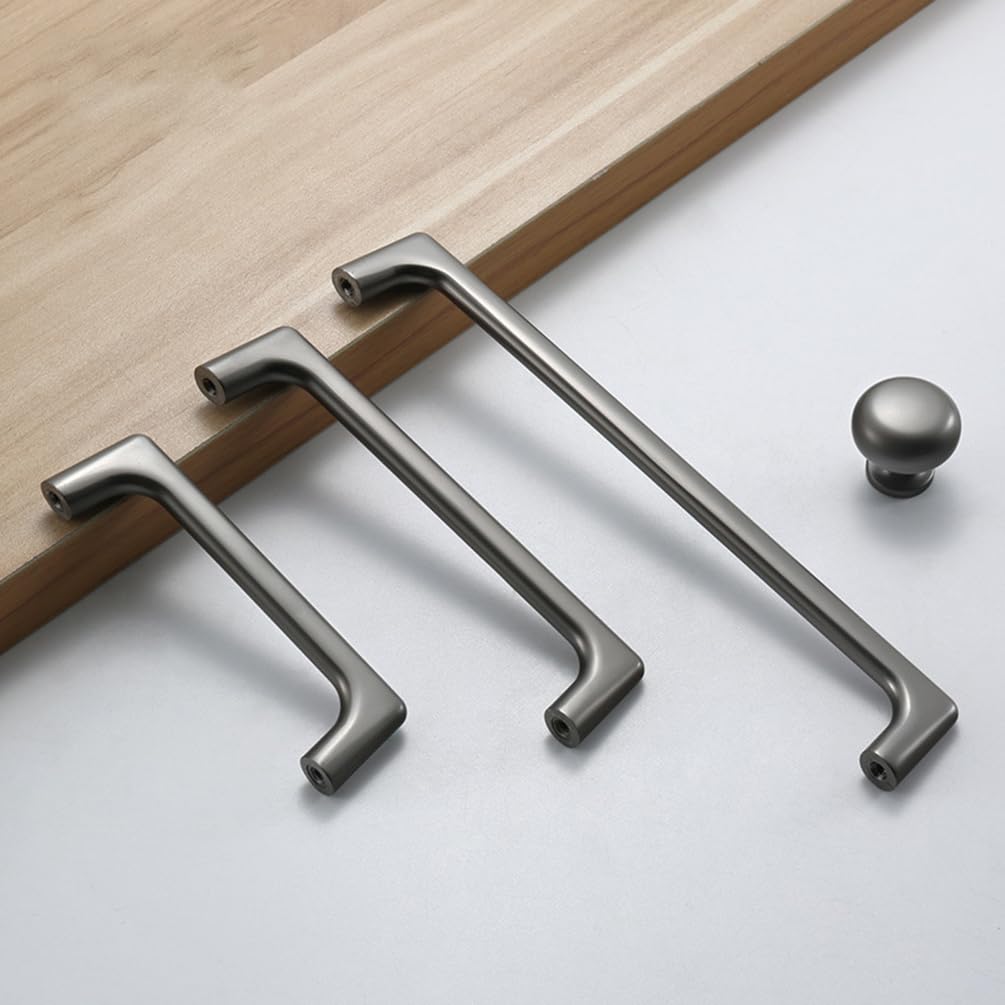 Semplicità moderna, maniglie for armadietti da cucina moderne, maniglie for armadietti da 2 pezzi nere, lega di zinco solida | Superficie anodizzata, distanza tra i fori: 96.320 mm, maniglie dei casse