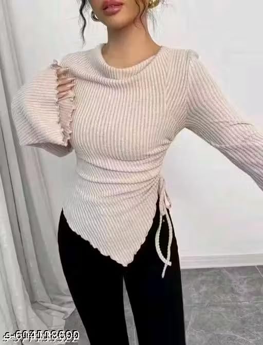 Image of Maa purnagiri Enterprise Trendy Flared Sleeve Unique top for Girls & Women | Polyester Fabric | Stylish Long Sleeve Casual Wear