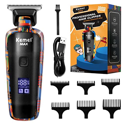 Tondeuse à cheveux et barbe KEMEI KM-MAX5090 le cadeau idéal pour papa avec écran LCD