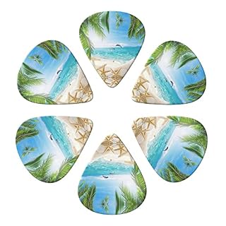 Starfish Beach Sea Palms Lot de 6 médiators pour guitare acoustique, guitare électrique, basse, ukulélé – fin, moyen et… - Les Beatles, Paul McCartney, John Lennon, RIngo Starr, George Harrison Starfish Beach Sea Palms Lot de 6 médiators pour guitare acoustique, guitare électrique, basse, ukulélé – fin, moyen et… – Image 4