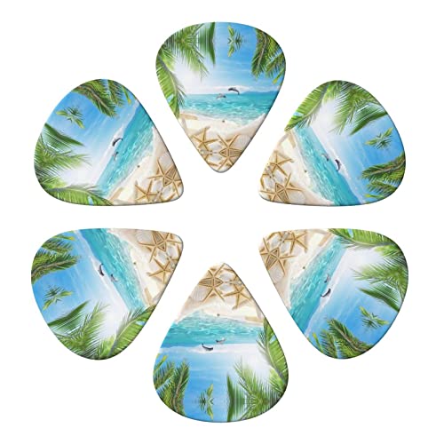 Starfish Beach Sea Palms Lot de 6 médiators pour guitare acoustique, guitare électrique, basse, ukulélé – fin, moyen et… - Les Beatles, Paul McCartney, John Lennon, RIngo Starr, George Harrison Starfish Beach Sea Palms Lot de 6 médiators pour guitare acoustique, guitare électrique, basse, ukulélé – fin, moyen et… – Image 5