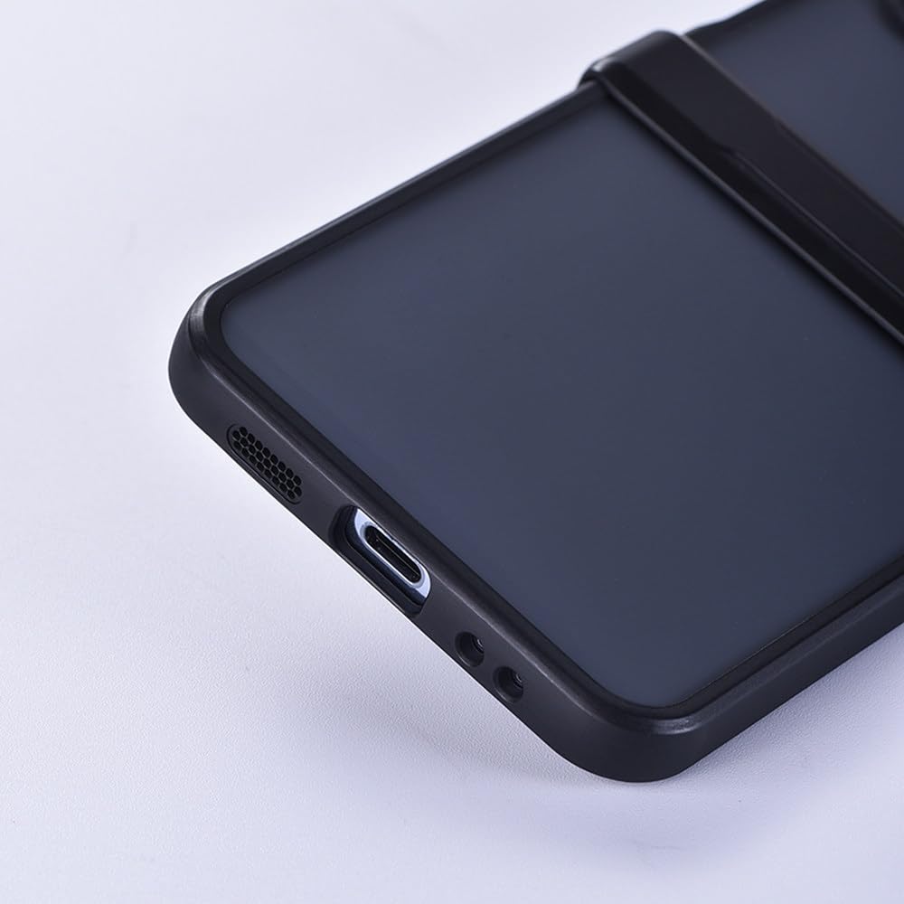 Funda rígida Plegable con bisagras Transparentes Mate para Samsung Galaxy Z Flip 4 5, Color Negro, para Z Flip 5
