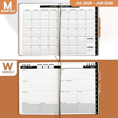 Ensign 2025-2026 Hardcover Leather Planner Weekly & Monthly - 8.5x11 Inches - Academic Business Personal or Student Pen Holder Thick Paper July 2025 - June 2026 (Brown)

Ensign 2025-2026 Leather Planner Weekly & Monthly 8.5x11 Inches - Academic Busin