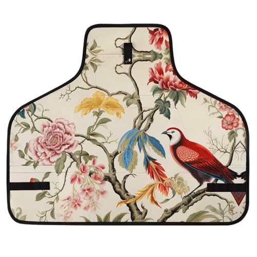Delantal de trabajo Flowers and Birds con bolsillos ajustables miniatura 1