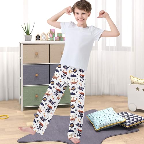 Boy's Pants Pirate Crab Skull Jogger Pants Elastic Waist Long Bottoms Trousers with Pockets 6-14 Years4