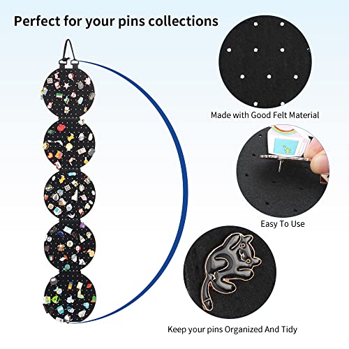 Image of Hanging Enamel Lapel Pin Display Panels Organizer With 5 Loose-leaf Board Pieces, Brooch Pin Enamel Pin Display Pages, Badge Collection Display Holder Holds At Least 120 Pins.(Pins Not Included)