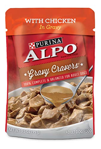 Purina ALPO Gravy Wet Dog Food, Gravy Cravers with Chicken - (24) 3.5 oz. Pouches