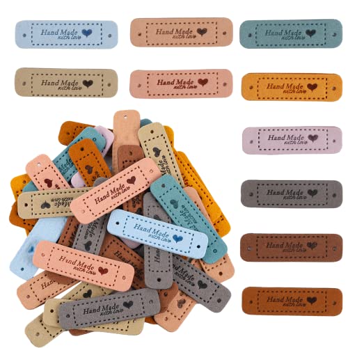 Handmade Tags for Crochet Handmade Leather Labels Faux Handmade with...