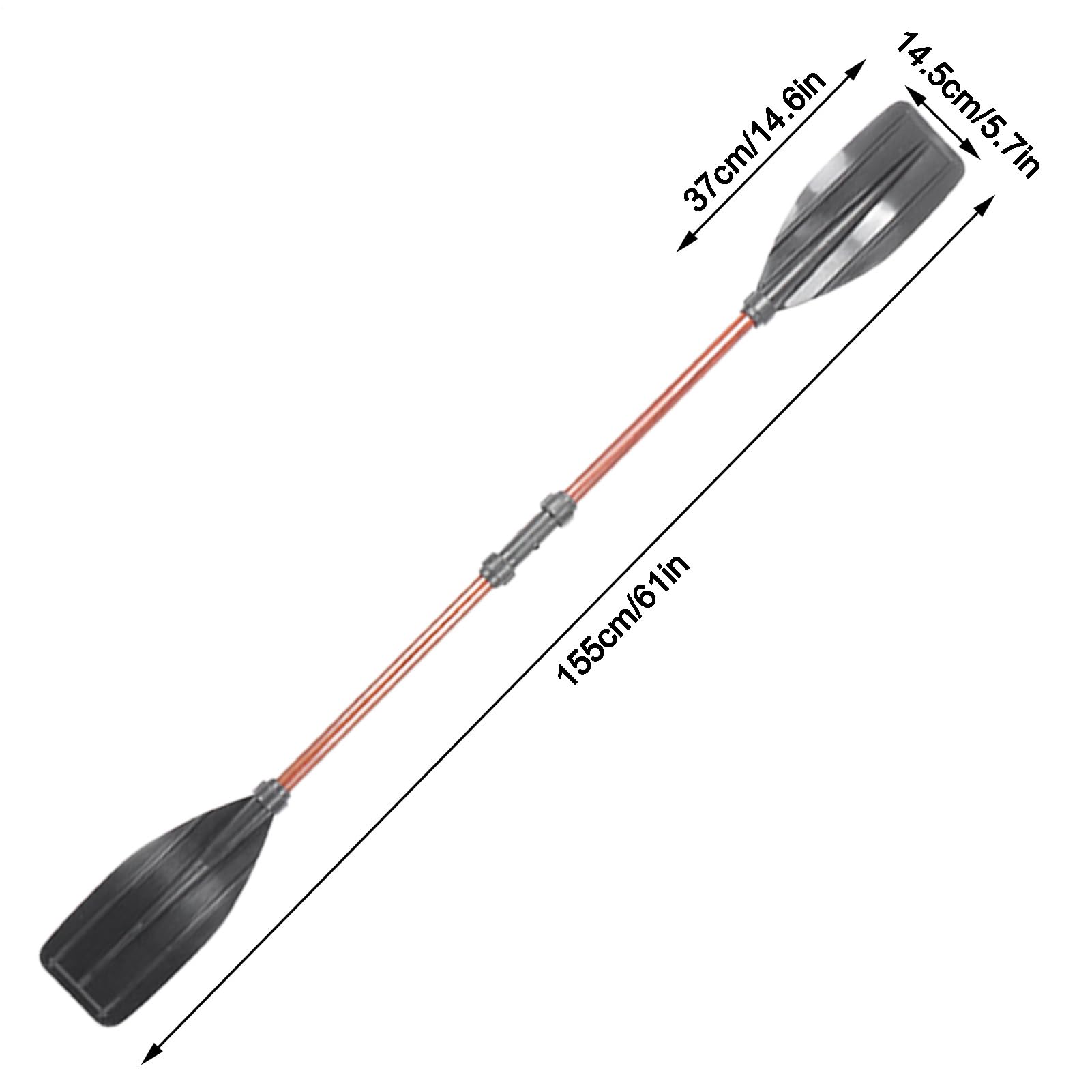 Pagaia rimovibile per kayak - Stand Up Paddle, pagaia doppia | pagaia ad alte prestazioni con albero in alluminio con pale in PP rinforzate, pagaia ispessita per barche, kayak e tavole 50,4/61 pollici