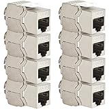 ✅ Geschirmtes RJ45 Modul (Keystone Jack) von VESVITO® für die Übertragung von digitalen und analogen Signalen bis zu einer Frequenz von 500 Mhz. Das Keystone-Modul ist für die Übertragung von 10Gigabit Ethernet sowie für PoE, PoE+ und PoE++ Anwendungen geeignet. Montagefreundliche Installation dank werkzeugfreiem Anschluss.