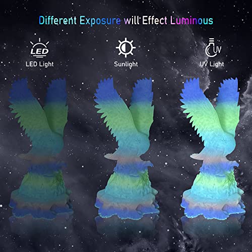 Image of Glowing in Dark Multicolored Fast Color Gradient Change Rainbow PLA 3D Printer Filament, 1.75mm 1Kg Multi Colored 3D Printing Material, Widely Fit for 3D Printers with Extra PLA Sample Pack by TTYT3D