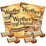 Needzo Werther's Original Caramel Coffee Hard Candies, Individually Wrapped Shareable Bite Sized Candy, Office Jar Fillers, 2.36 Ounces (Pack of 3)