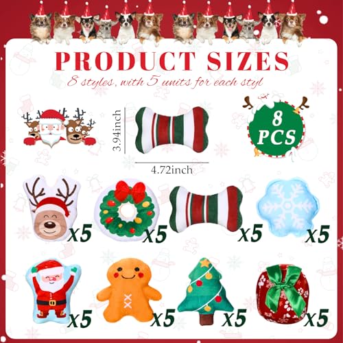 Juguetes Navideños Mordibles para Perros, 8 Piezas miniatura 2