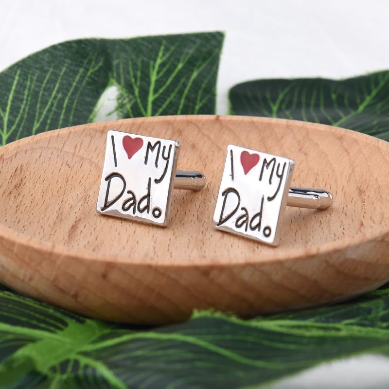 Mancuernillas cuadradas grabadas para papá miniatura 6